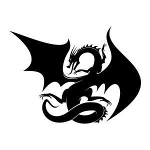 Ejderha Sticker 17x17 Cm Siyah