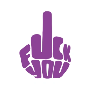 Fuck You Sticker 17x17 Cm Mor