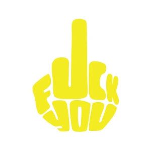 Fuck You Sticker 17x17 Cm Sarı