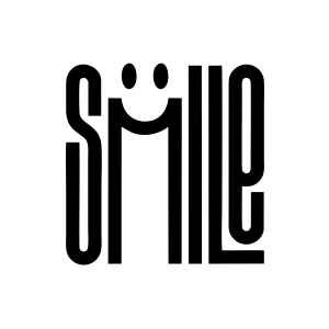 Smile Sticker 17x17 Cm Siyah