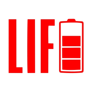 Life Batarya Sticker 17x17 Cm Kırmızı