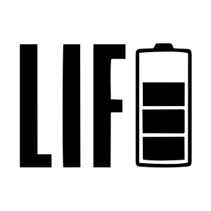 Life Batarya Sticker 17x17 Cm Siyah