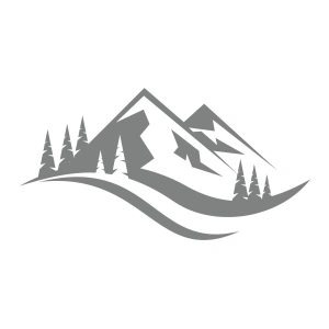 Dağ ve Ağaçlar Sticker17x17 Cm Gri