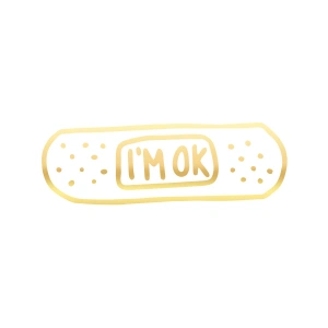 İm Ok Yarabandı Sticker17x17 Cm Gold