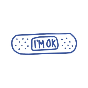 İm Ok Yarabandı Sticker17x17 Cm Mavi