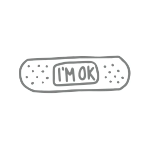İm Ok Yarabandı Sticker17x17 Cm Gri