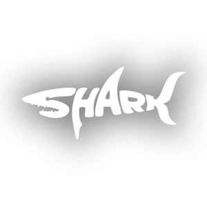 Shark Köpek Balığı Sticker 17x17 Cm Beyaz