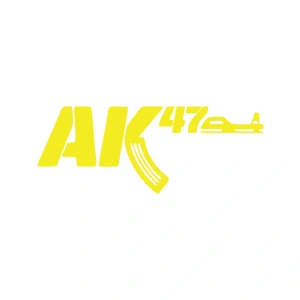 ak47 sticker17x17 Cm Sarı