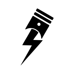 Piston Şimşek Sticker 17x17 Cm Siyah