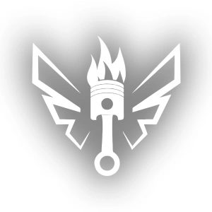 Kanatlı Alevli Piston Sticker17x17 Cm Beyaz