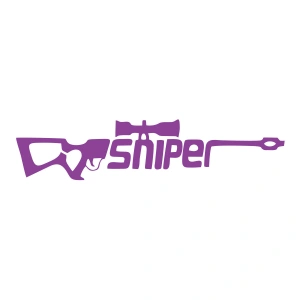 Sniper Sticker 17x17 Cm Mor