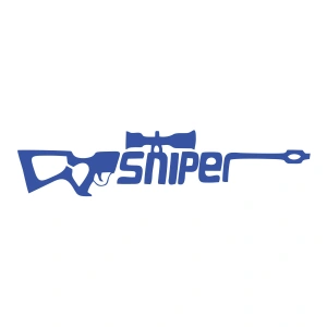 Sniper Sticker 17x17 Cm Mavi