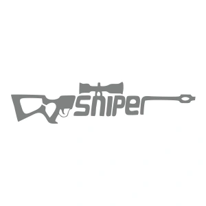 Sniper Sticker 17x17 Cm Gri