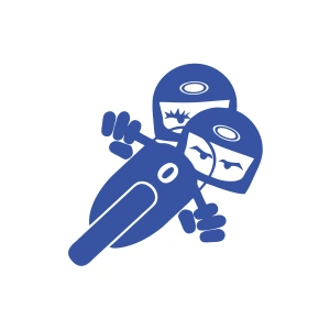 Twin Racers Motorcu Sticker 17x17 Cm Mavi