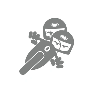 Twin Racers Motorcu Sticker 17x17 Cm Gri