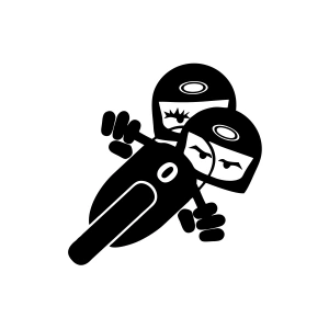 Twin Racers Motorcu Sticker 17x17 Cm Siyah