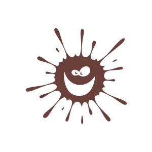 Splash Gülen Surat Sticker 17x17 Cm Kahverengi