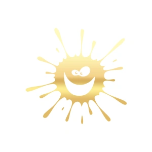 Splash Gülen Surat Sticker 17x17 Cm Gold