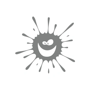 Splash Gülen Surat Sticker 17x17 Cm Gri