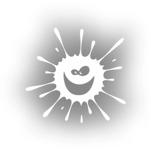 Splash Gülen Surat Sticker 17x17 Cm Beyaz