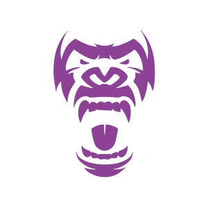 Goril Kafası Sticker17x17 Cm Mor