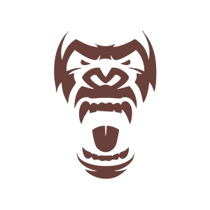 Goril Kafası Sticker17x17 Cm Kahverengi