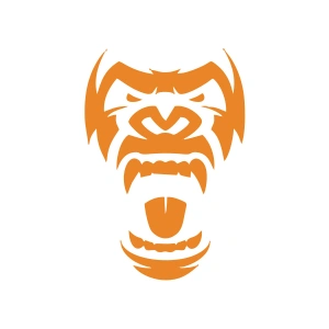 Goril Kafası Sticker17x17 Cm Turuncu