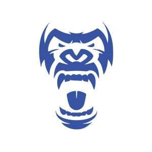 Goril Kafası Sticker17x17 Cm Mavi