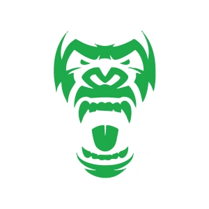 Goril Kafası Sticker17x17 Cm Yeşil