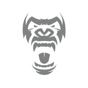 Goril Kafası Sticker17x17 Cm Gri