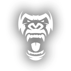 Goril Kafası Sticker17x17 Cm Beyaz