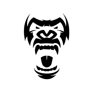 Goril Kafası Sticker17x17 Cm Siyah