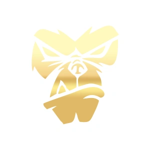 Goril Kafası Sticker17x17 Cm Gold