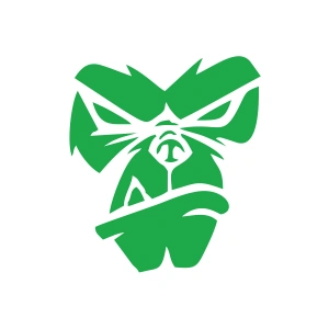 Goril Kafası Sticker17x17 Cm Yeşil