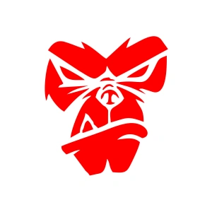 Goril Kafası Sticker17x17 Cm Kırmızı