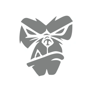 Goril Kafası Sticker17x17 Cm Gri