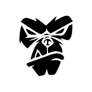 Goril Kafası Sticker17x17 Cm Siyah