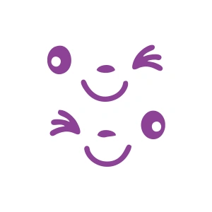 Göz Kırpan Ayna Sitcker 2 Adet17x17 Cm Mor