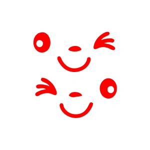 Göz Kırpan Ayna Sitcker 2 Adet17x17 Cm Kırmızı