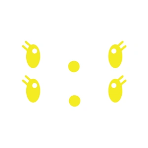 Gülen Surat Ayna Sticker 2 Adet17x17 Cm Sarı