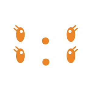 Gülen Surat Ayna Sticker 2 Adet17x17 Cm Turuncu