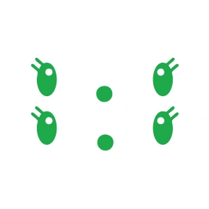 Gülen Surat Ayna Sticker 2 Adet17x17 Cm Yeşil