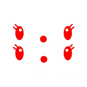 Gülen Surat Ayna Sticker 2 Adet17x17 Cm Kırmızı