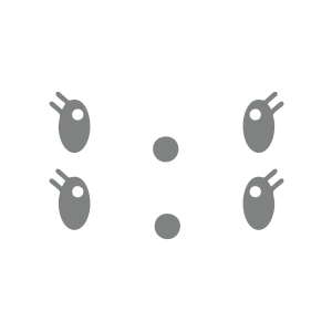 Gülen Surat Ayna Sticker 2 Adet17x17 Cm Gri