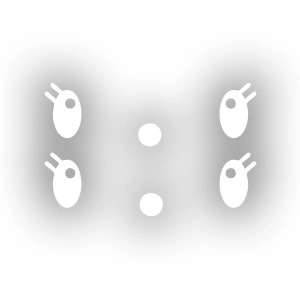 Gülen Surat Ayna Sticker 2 Adet17x17 Cm Beyaz