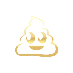 Sevimli Gülen B*k Emoji Sticker17x17 Cm Gold