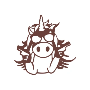 Slah Tutan İnek Araba Sticker 17x17 Cm Kahverengi