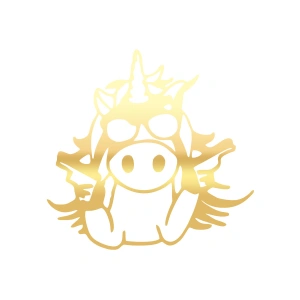 Slah Tutan İnek Araba Sticker 17x17 Cm Gold