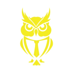 Kıravatlı Baykuş Sticker 17x17 Cm Sarı