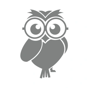 Sevimli Baykuş Sticker 17x17 Cm Gri